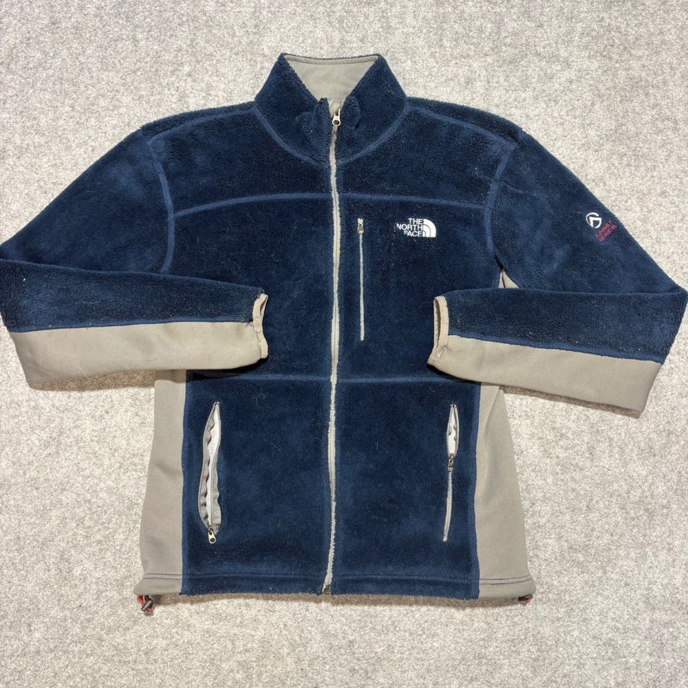 The North Face Summit Series Fleece Jacket Mens M Navy Blue Full Zip Midlayer